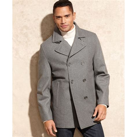 michael kors gray peacoat men|Michael Kors wool winter coats.